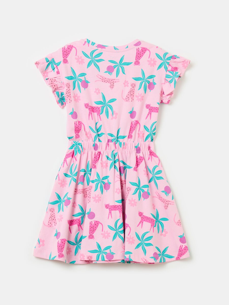 Cotton dress with frills and print_1