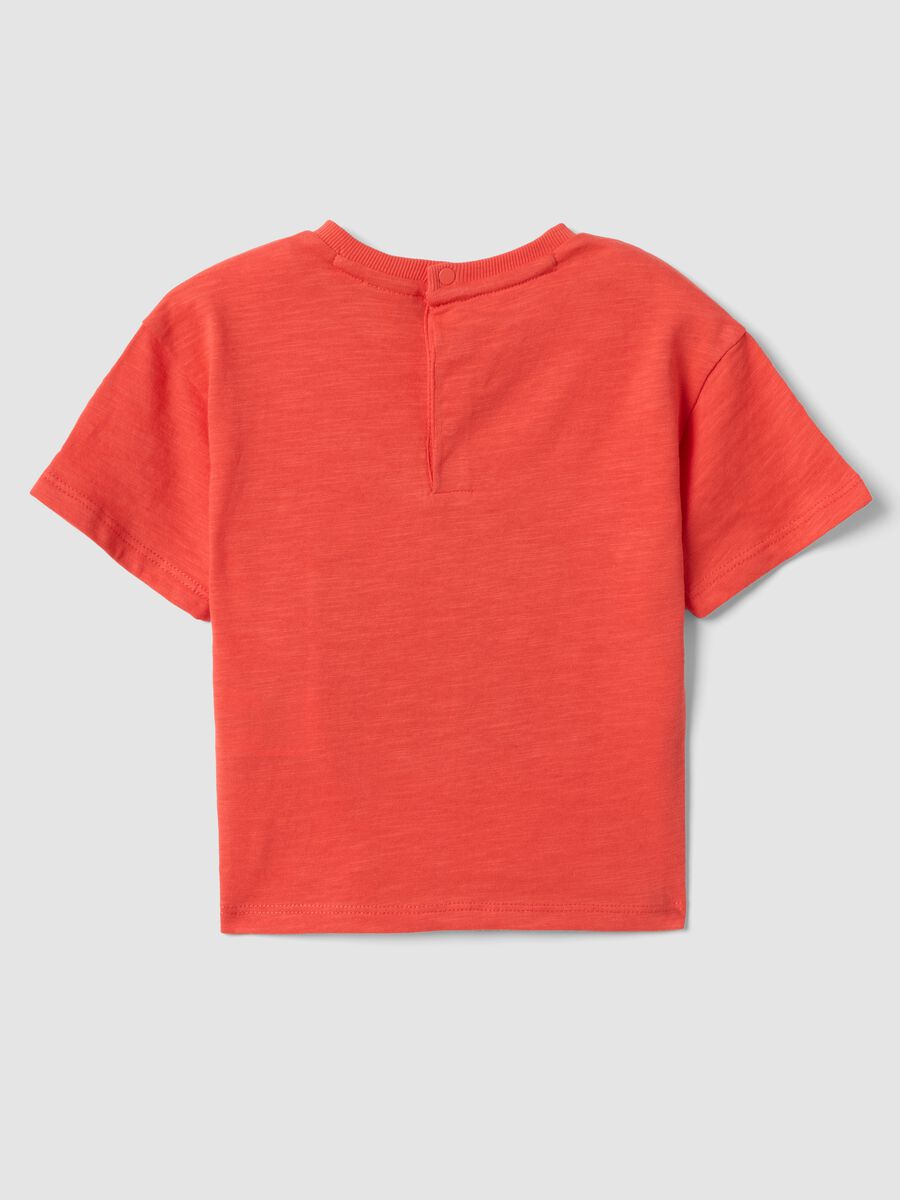 Red short-sleeve pure cotton oversized fit T-shirt for baby boy_1