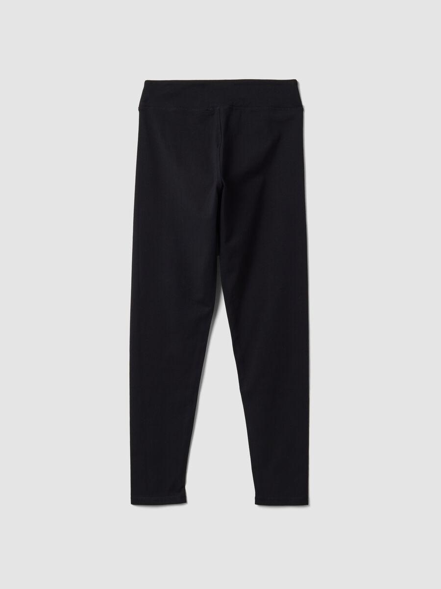 Slim fit black stretch cotton leggings_5