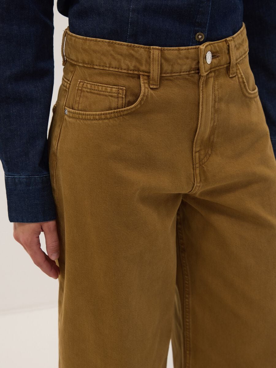 Jeans marroni in puro cotone barrel fit_3