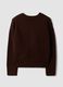 Dark brown crew-neck stretch wool jumper_1