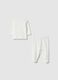 White pure cotton sweatshirt and trouser set for newborns with embroidery_1