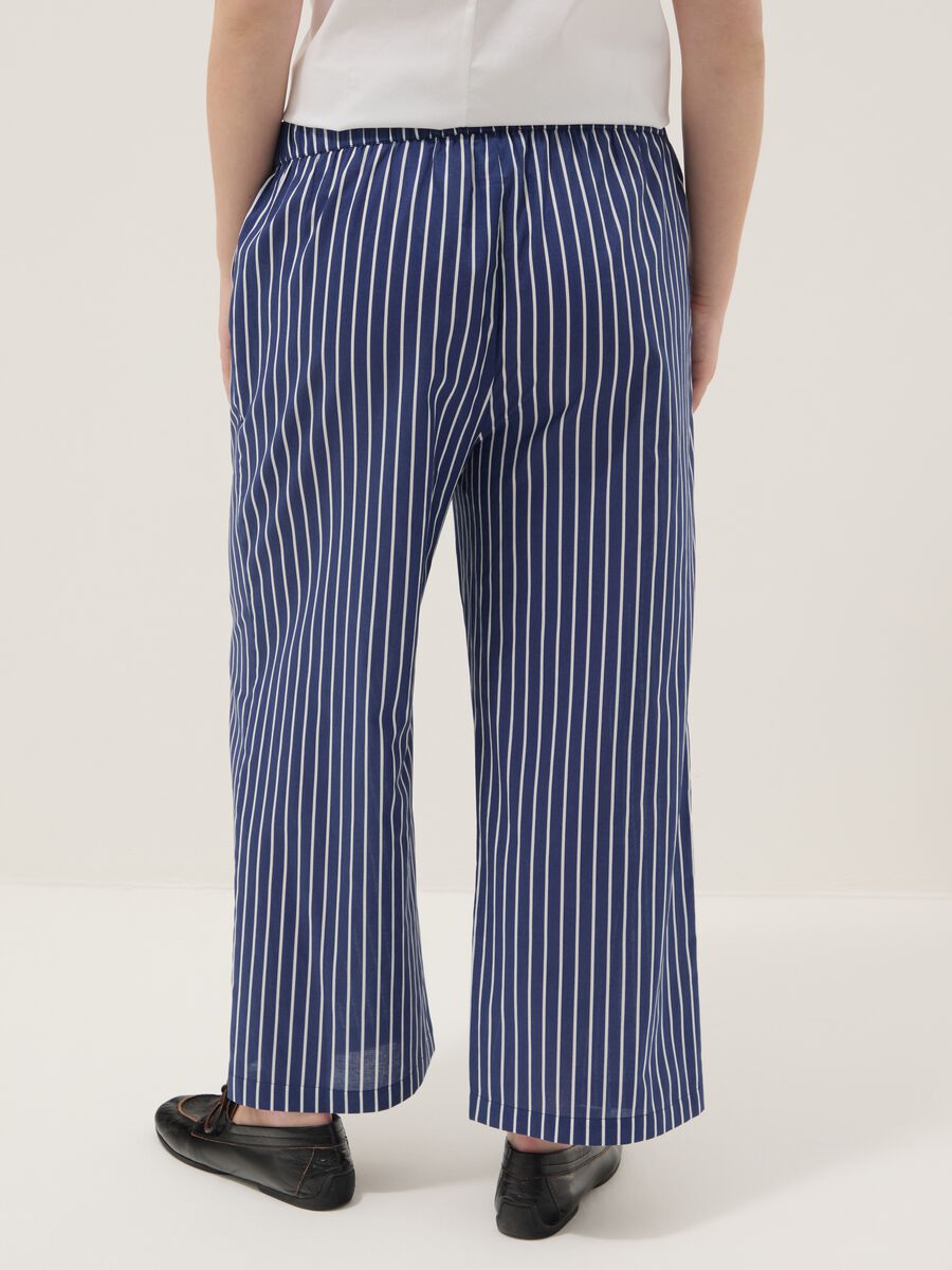 Blue striped pure cotton trousers_2