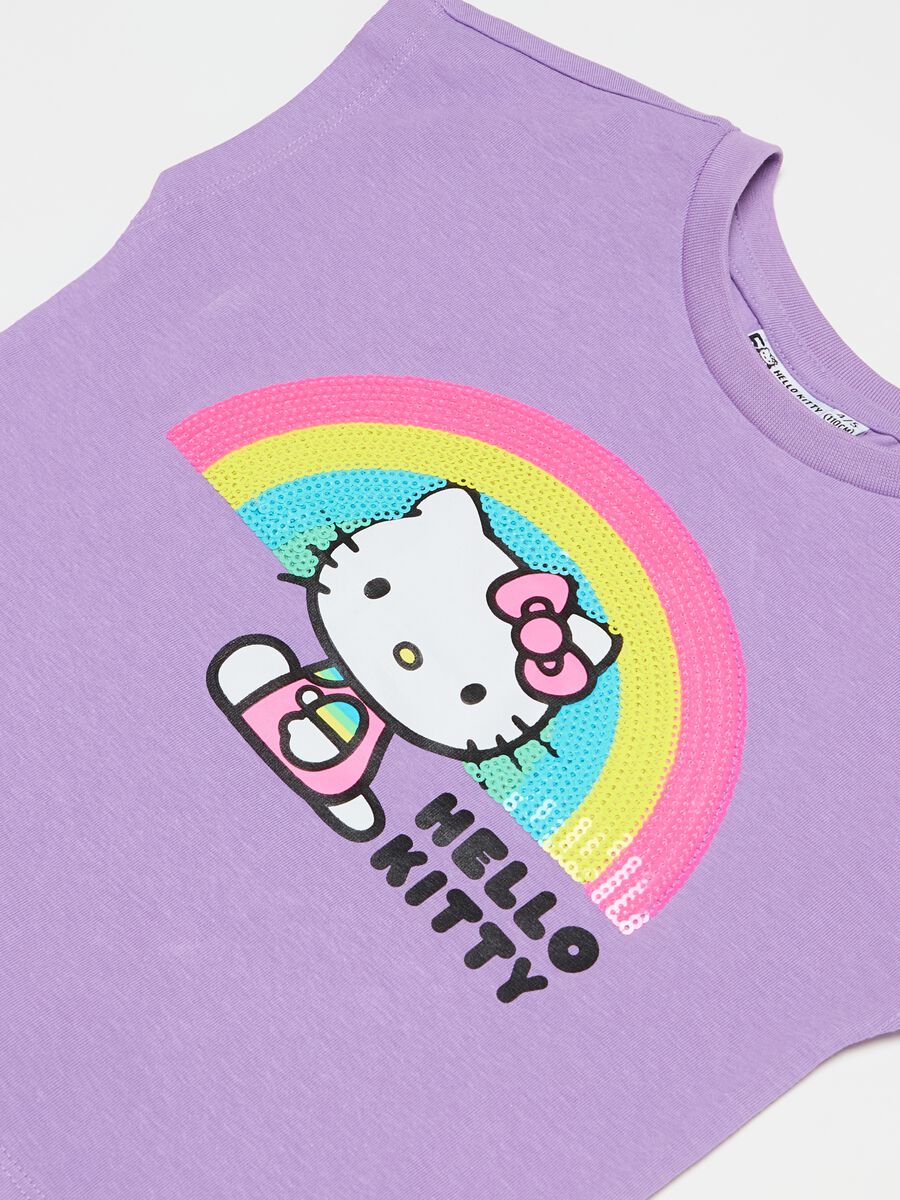 T-shirt stampa Hello Kitty con arcobaleno_2