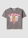 Graues T-Shirt aus Stretch-Baumwolle mit Capybara-Print f&uuml;r M&auml;dchen_0