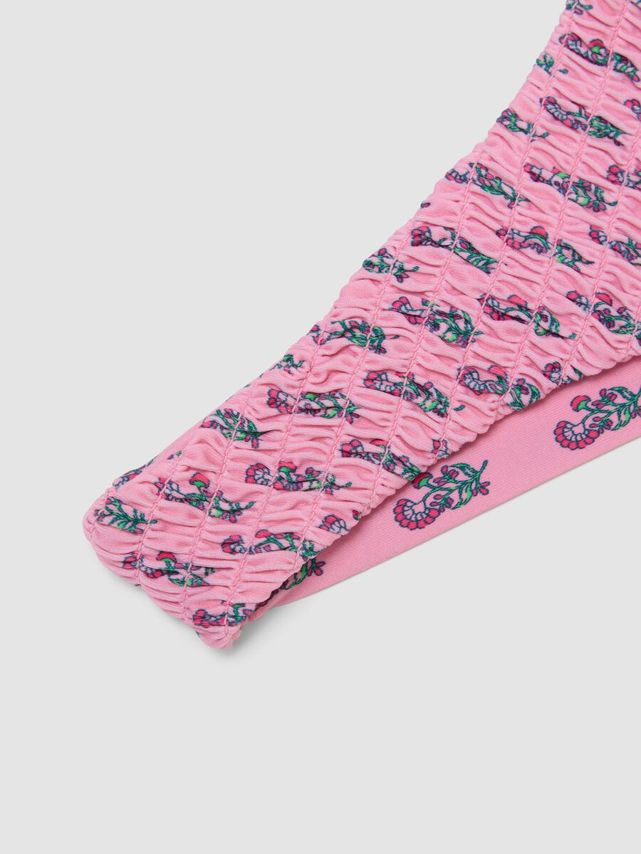 Bas de bikini rose en tissu extensible_5