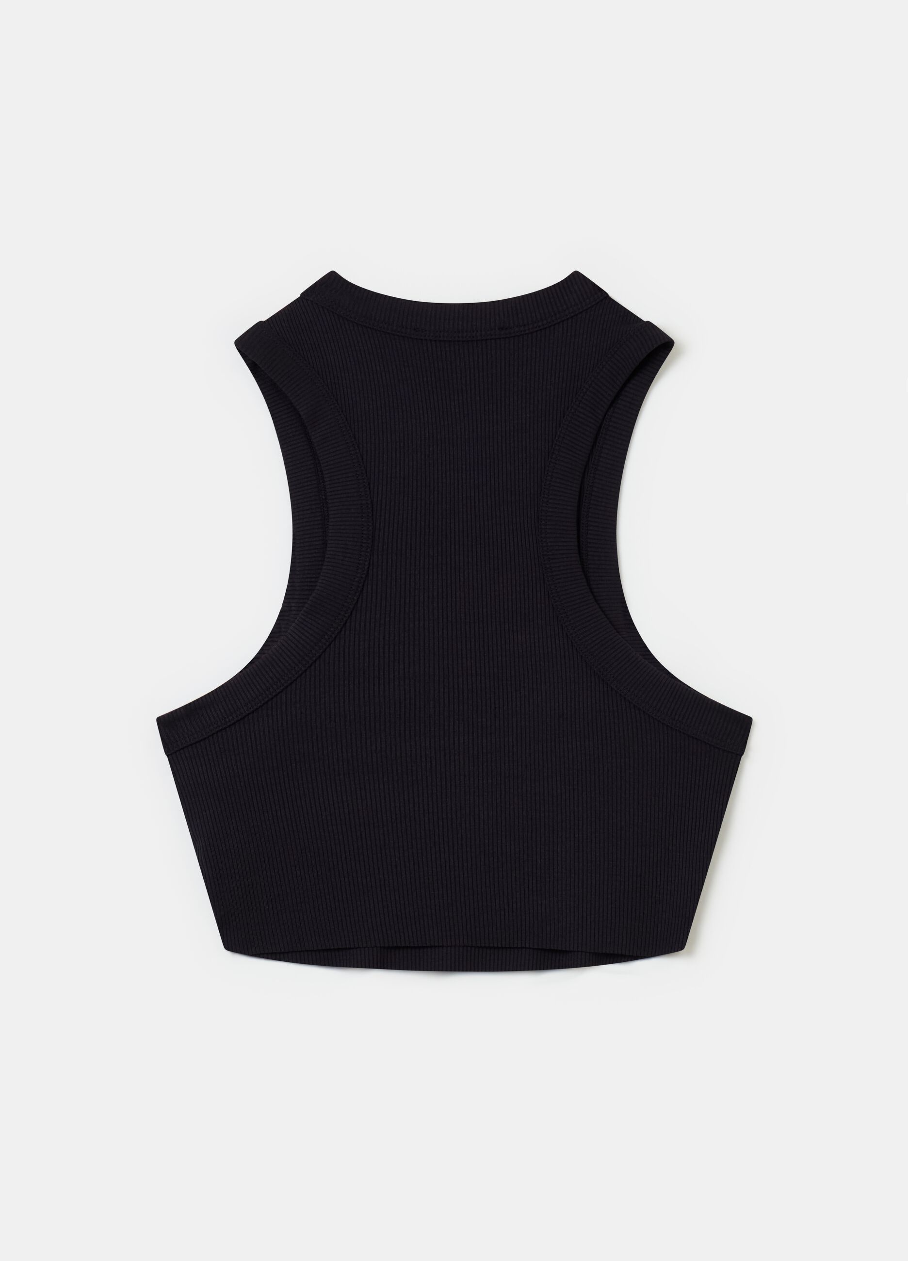 Rounded Crop Tank Black