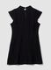 Black relaxed-fit dress with short ruffle sleeves_6
