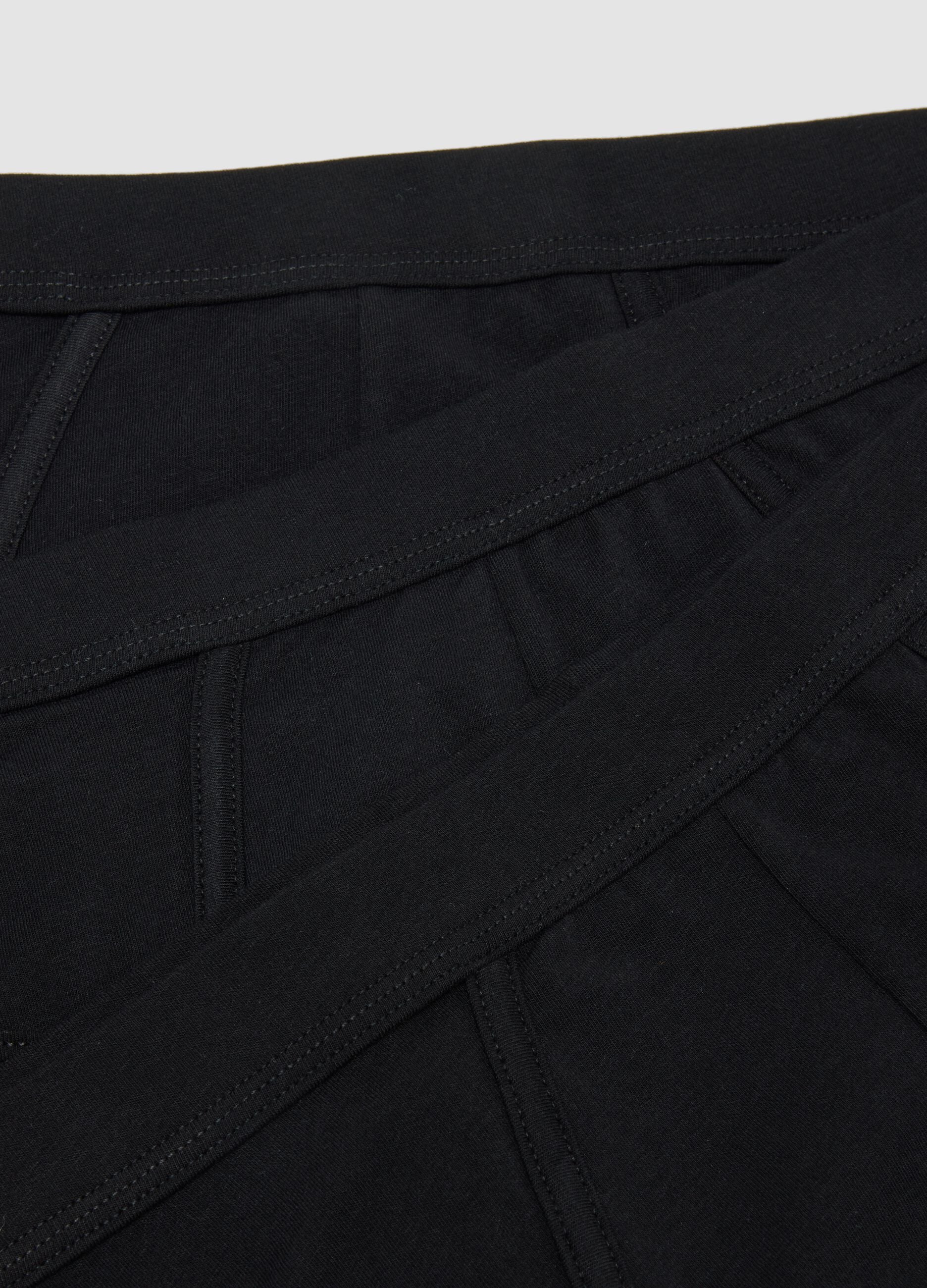 3er-Pack schwarze Slips aus extrafeiner Stretch-Baumwolle