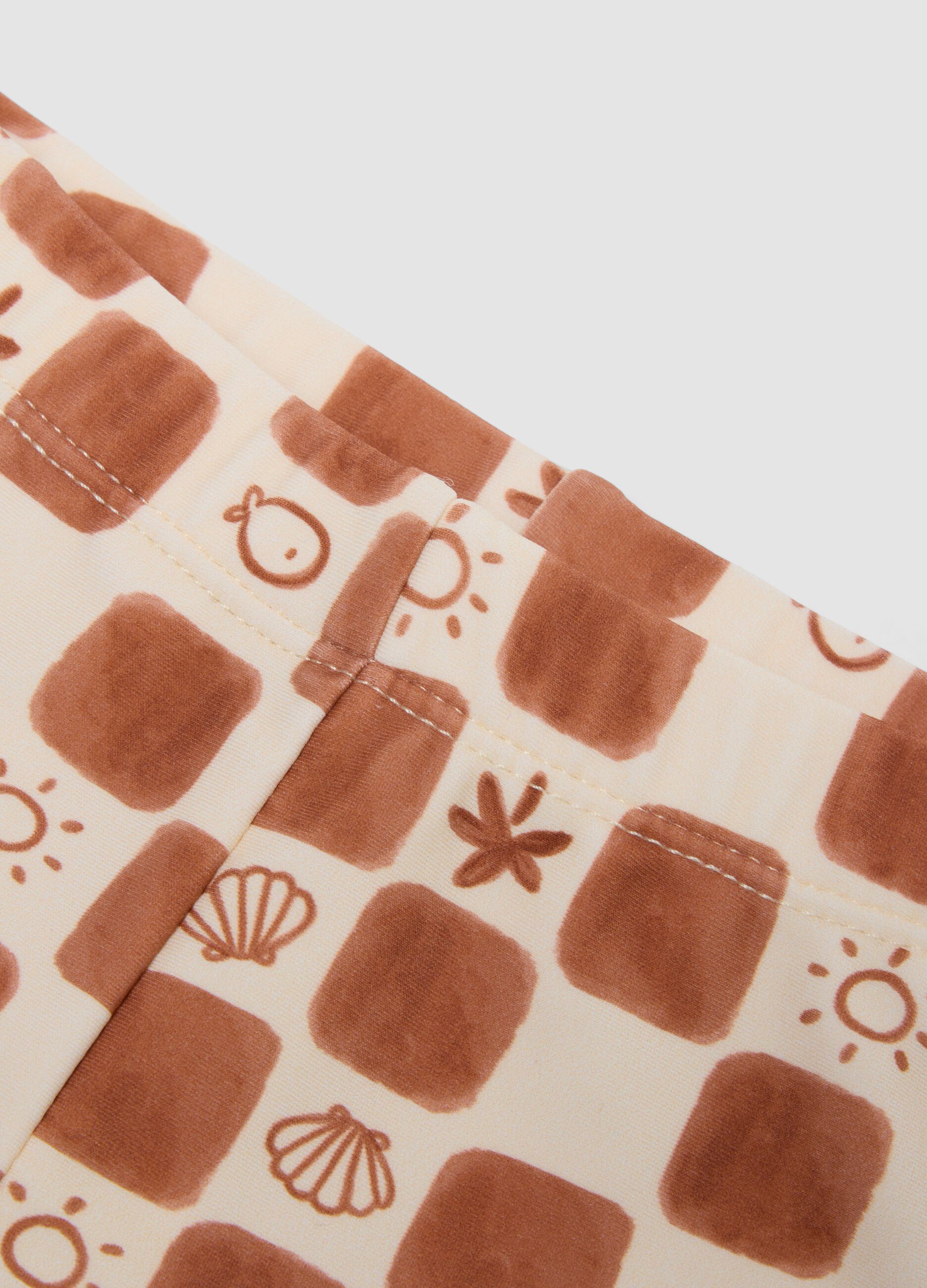 Brown stretch swim boxer shorts