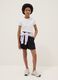 Black pure cotton shorts with elasticated waist_0