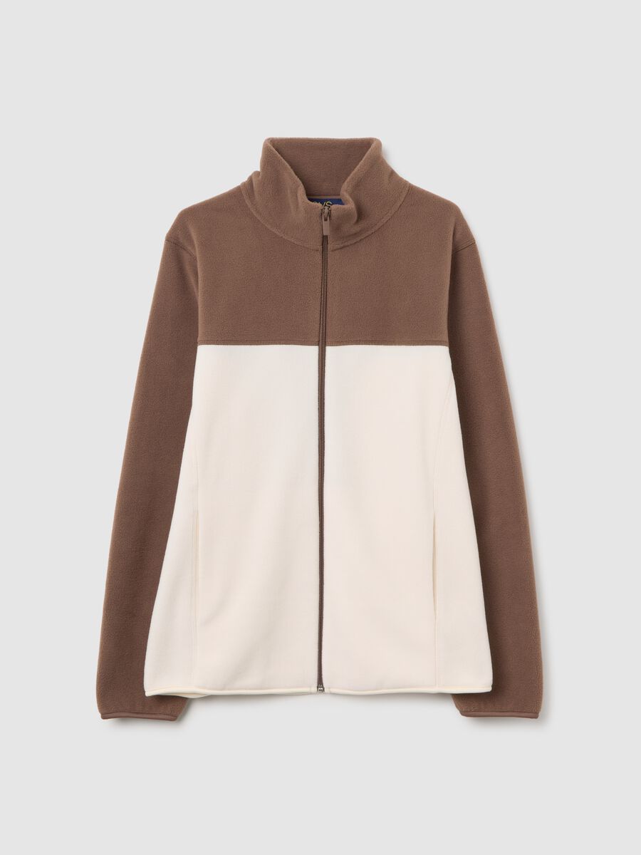 Multicolour fleece with relaxed fit and zip_4