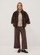 Brown regular-fit coat with zip_1