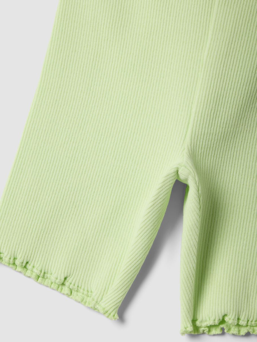 Gr&uuml;ne gerippte Shorts aus Stretch-Baumwolle f&uuml;r Baby-M&auml;dchen, Regular Fit_3