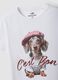 T-shirt bianca in puro cotone jersey e stampa cagnolino regular fit_6