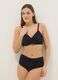 Black bikini bottoms with knotted detail in stretchy shaping fabric_0