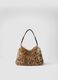 Borsa marrone a spalla con fantasia animalier_0