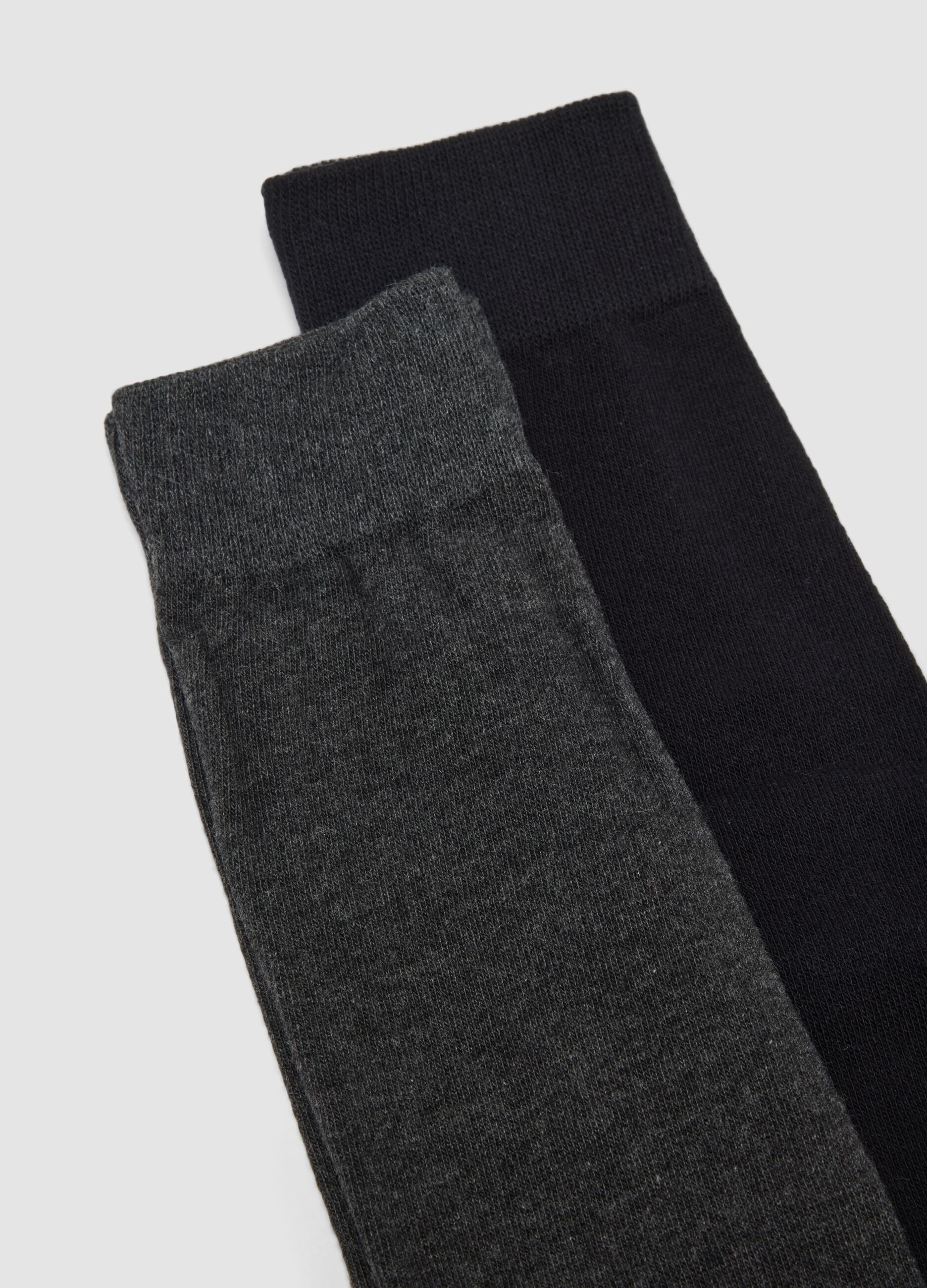 3er-Pack lange graue und schwarze Socken aus elastischer Bio-Baumwolle