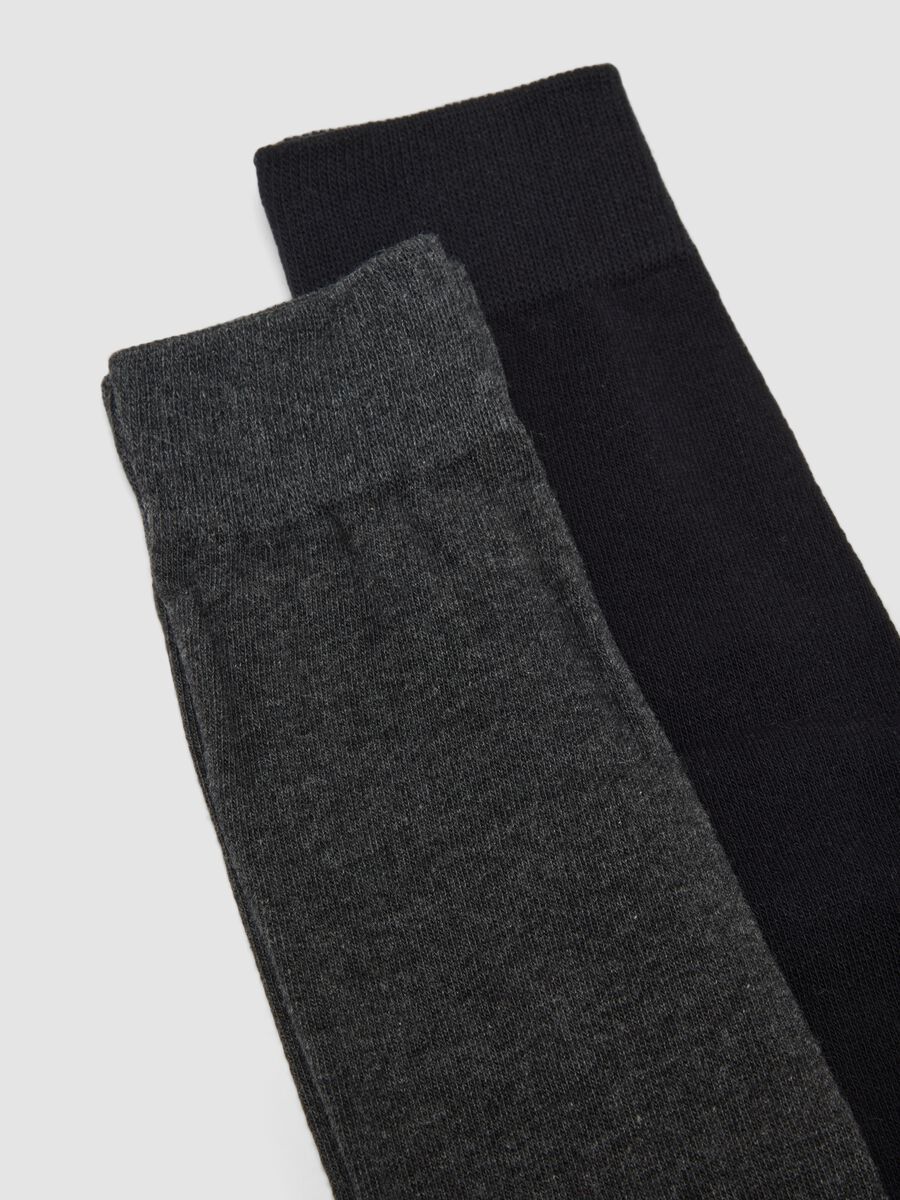 3-pack of long grey and black socks in stretch organic cotton_1