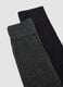 3er-Pack lange graue und schwarze Socken aus elastischer Bio-Baumwolle_1