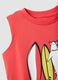Red pure cotton surf print vest top_3
