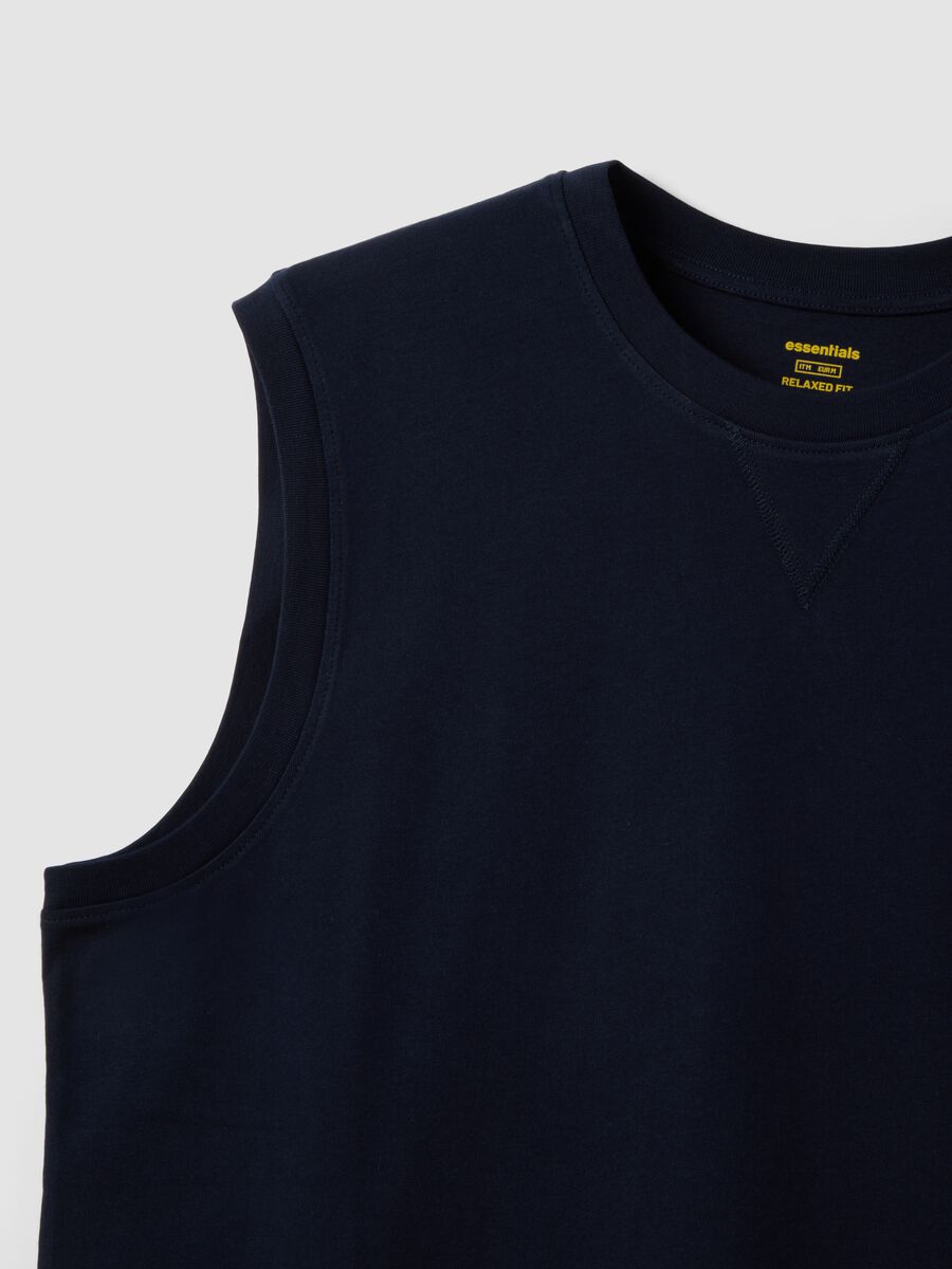 Blue pure cotton vest_5