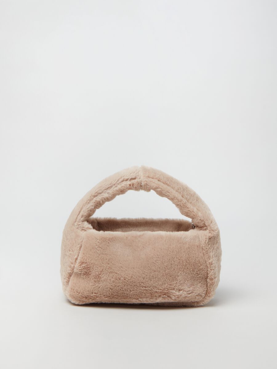 Mini hobo bag in faux fur_0