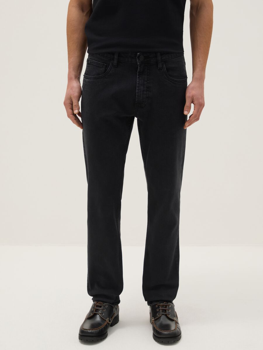 Vaqueros slim fit de denim negro_1