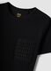 Schwarzes Regular-Fit-T-Shirt aus reiner Baumwolle mit bestickter Brusttasche_5