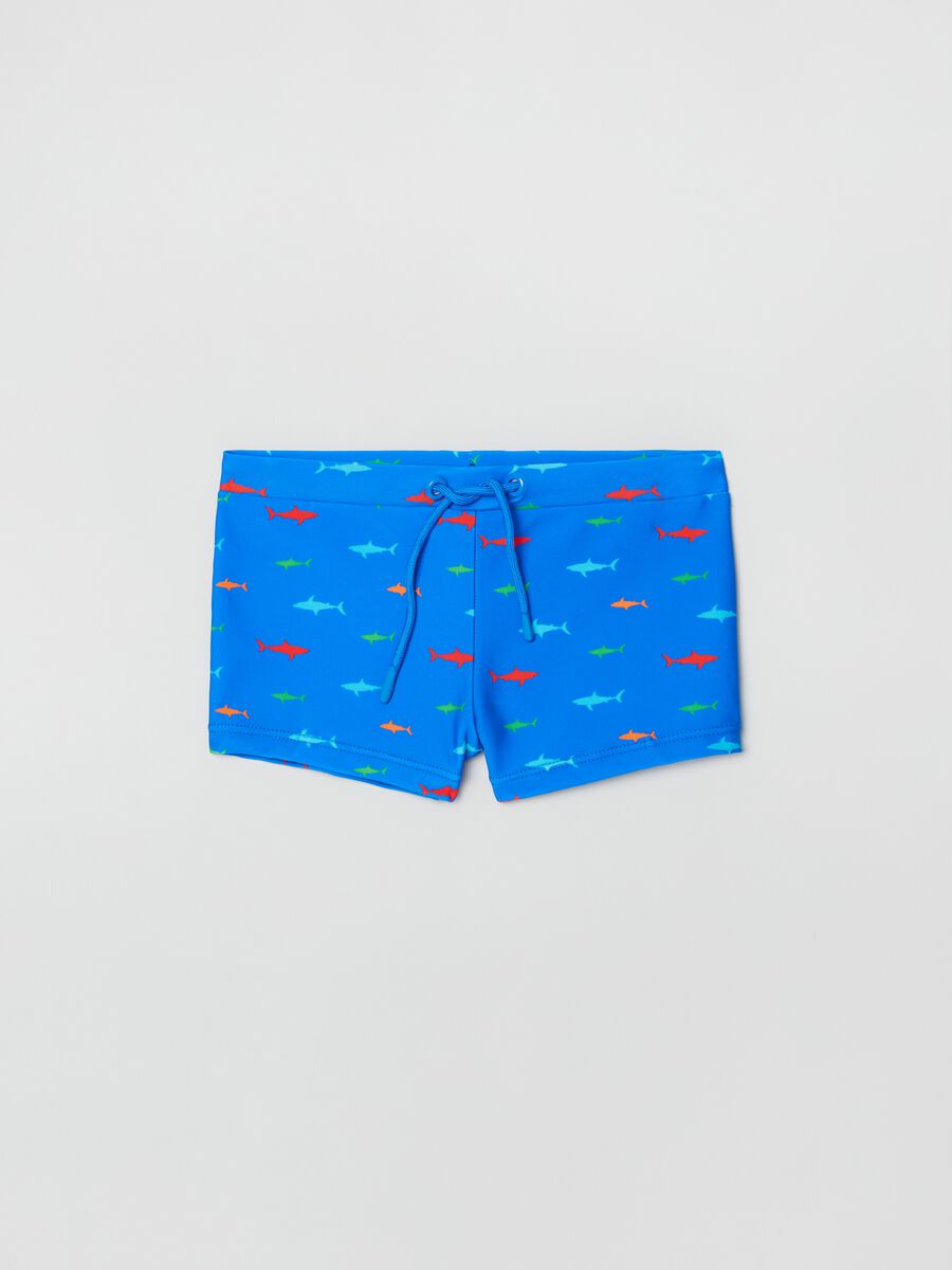 Swimming trunks with sharks print_0