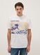 White pure cotton regular fit t-shirt with print_0