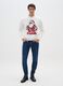 White cotton blend regular fit sweatshirt with Christmas print_1