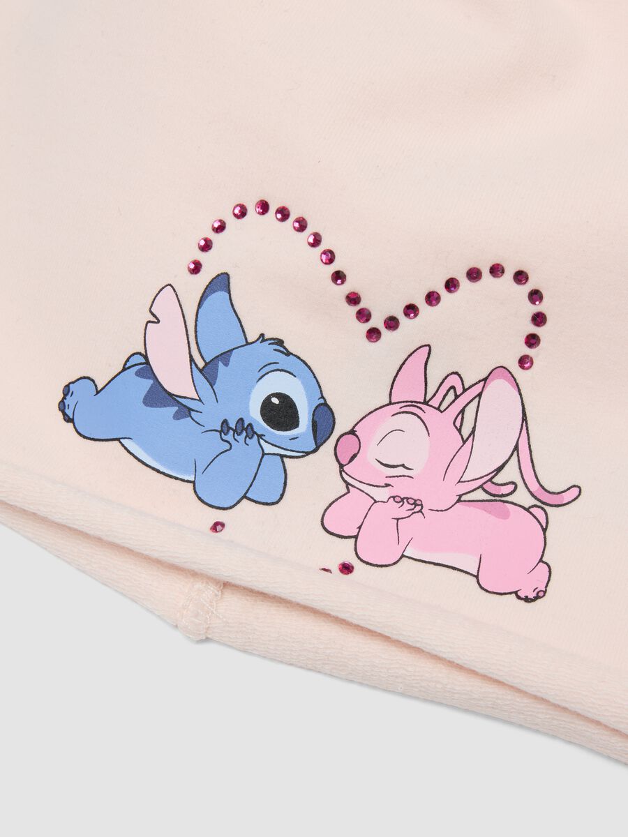 Ružičasta kapa od rastezljivog pamučnog žerseja s printom Lilo & Stitch za djevojčice_2