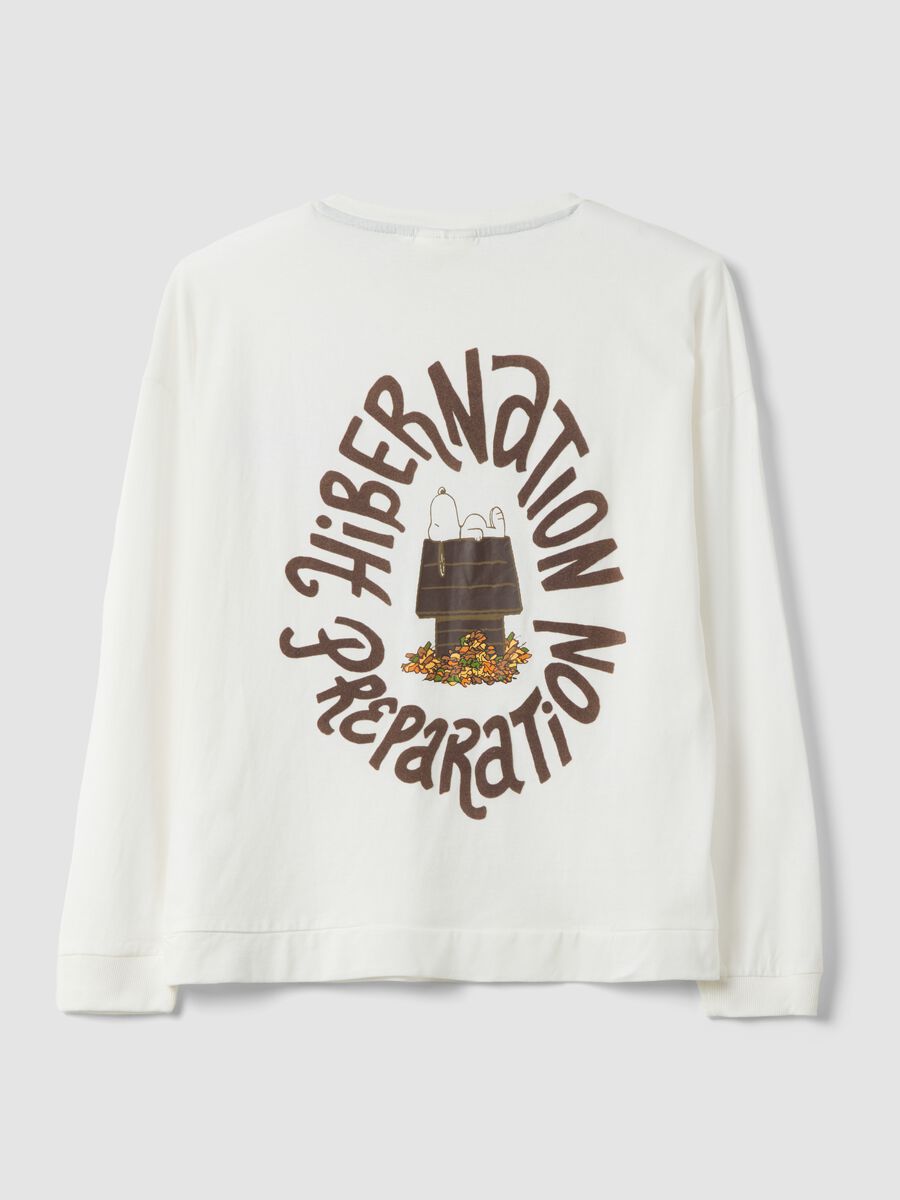 White pure cotton Peanuts print pyjama top_6