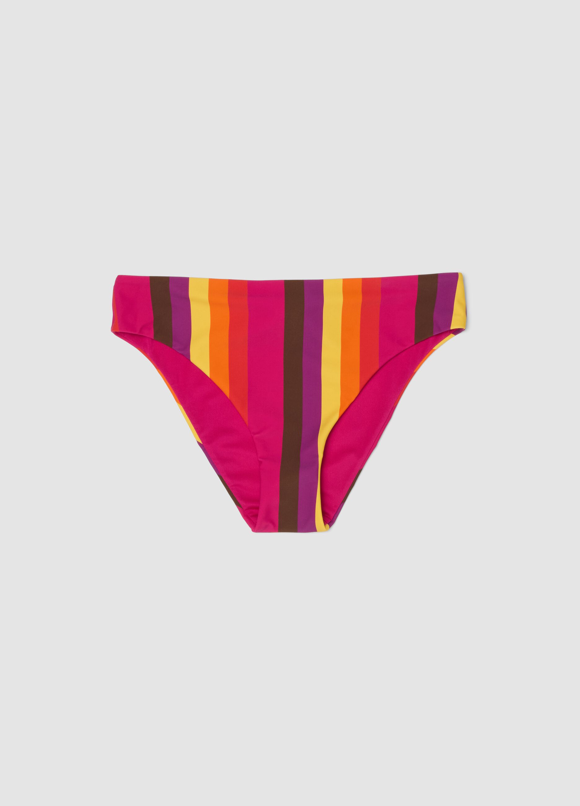 Multicolour stretch-fabric bikini bottoms
