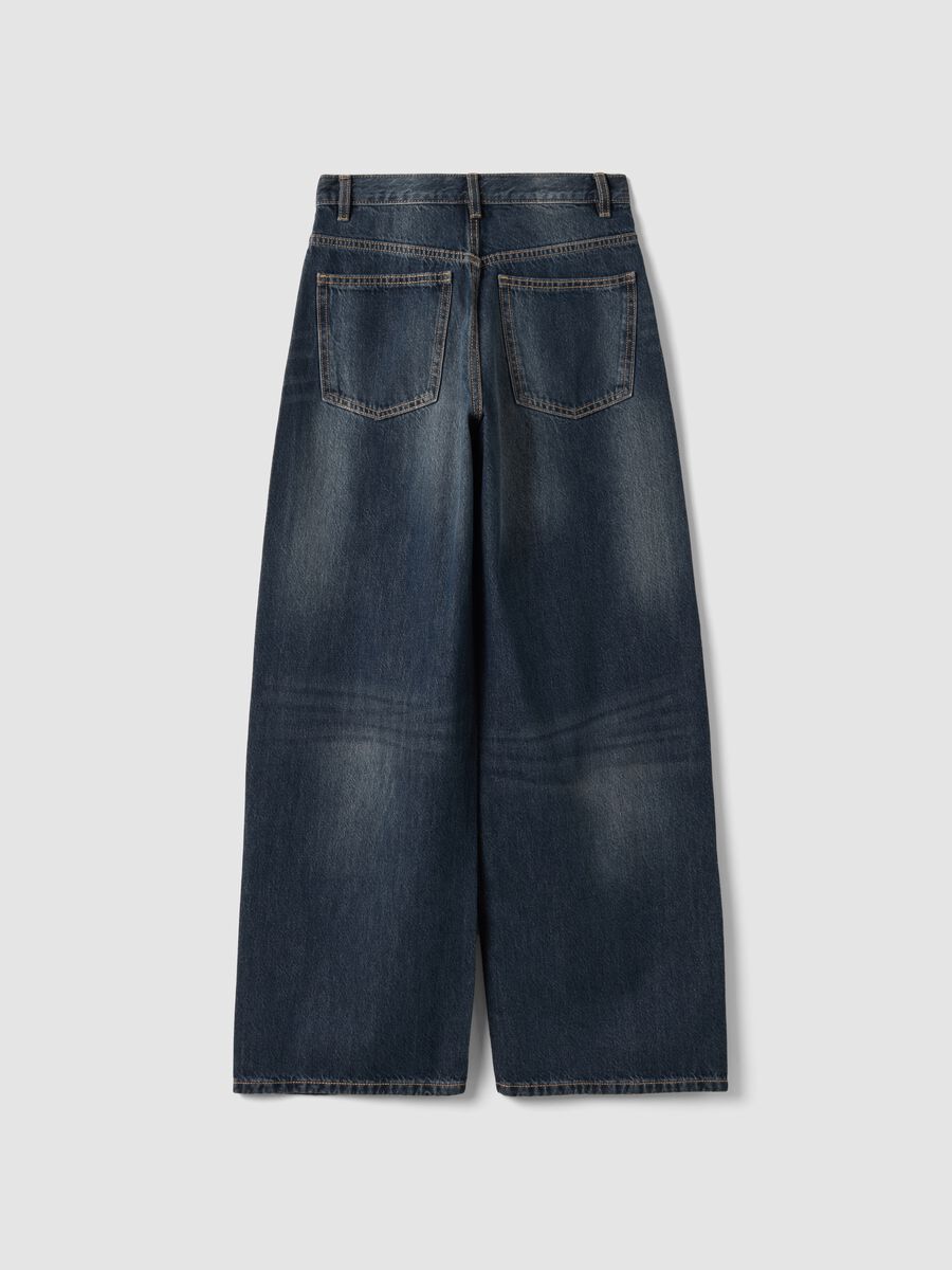 Grey pure cotton denim skater-fit jeans_5