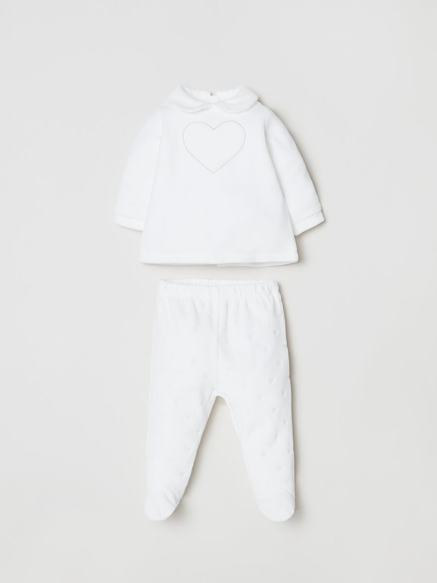 T-shirt and baby leggings set in velour_0