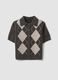 Brown stretch wool polo-collar cardigan, regular fit_4
