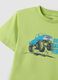 Green pure cotton regular fit T-shirt for kids with print_3