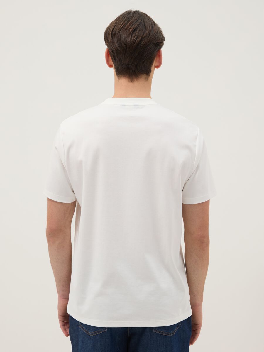 White crew neck pure cotton T-shirt regular fit_2