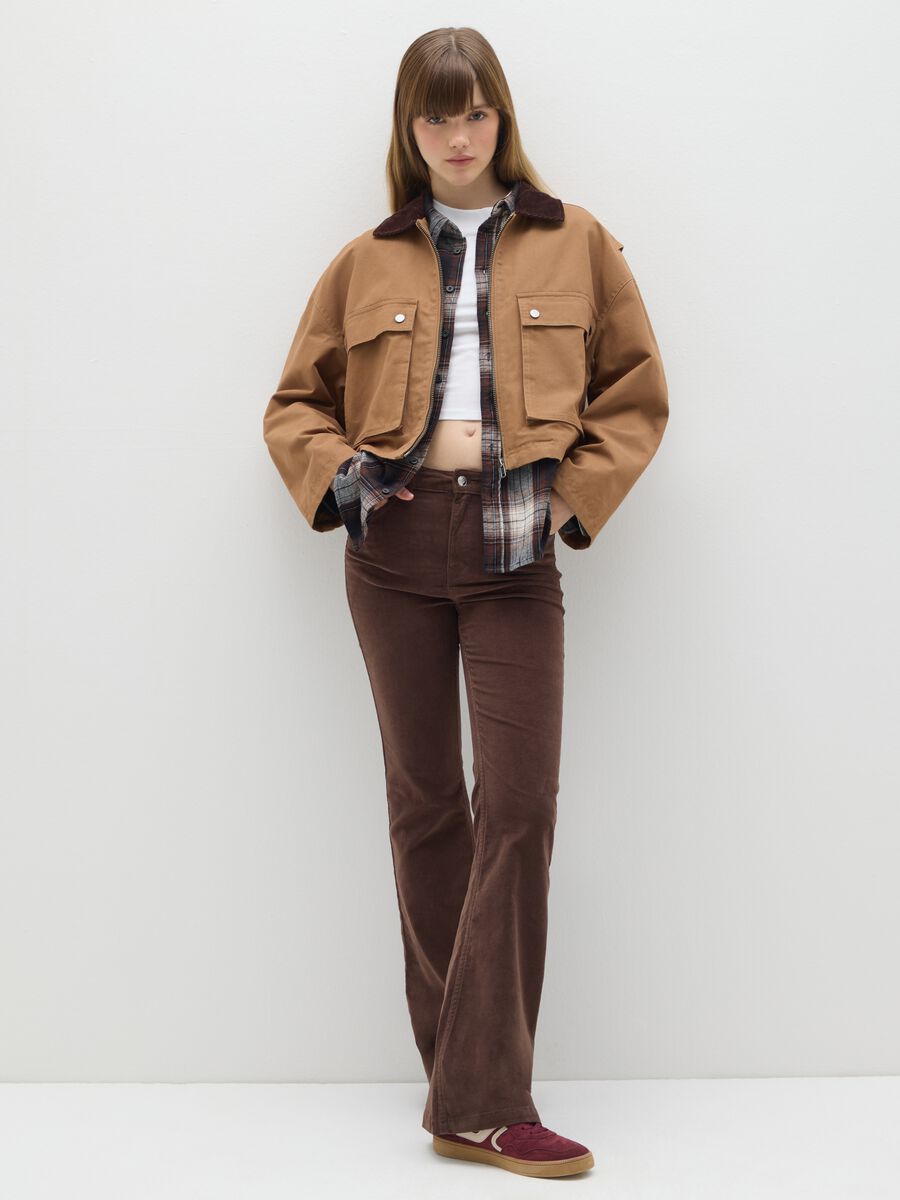 Brown pure cotton regular fit jacket_1