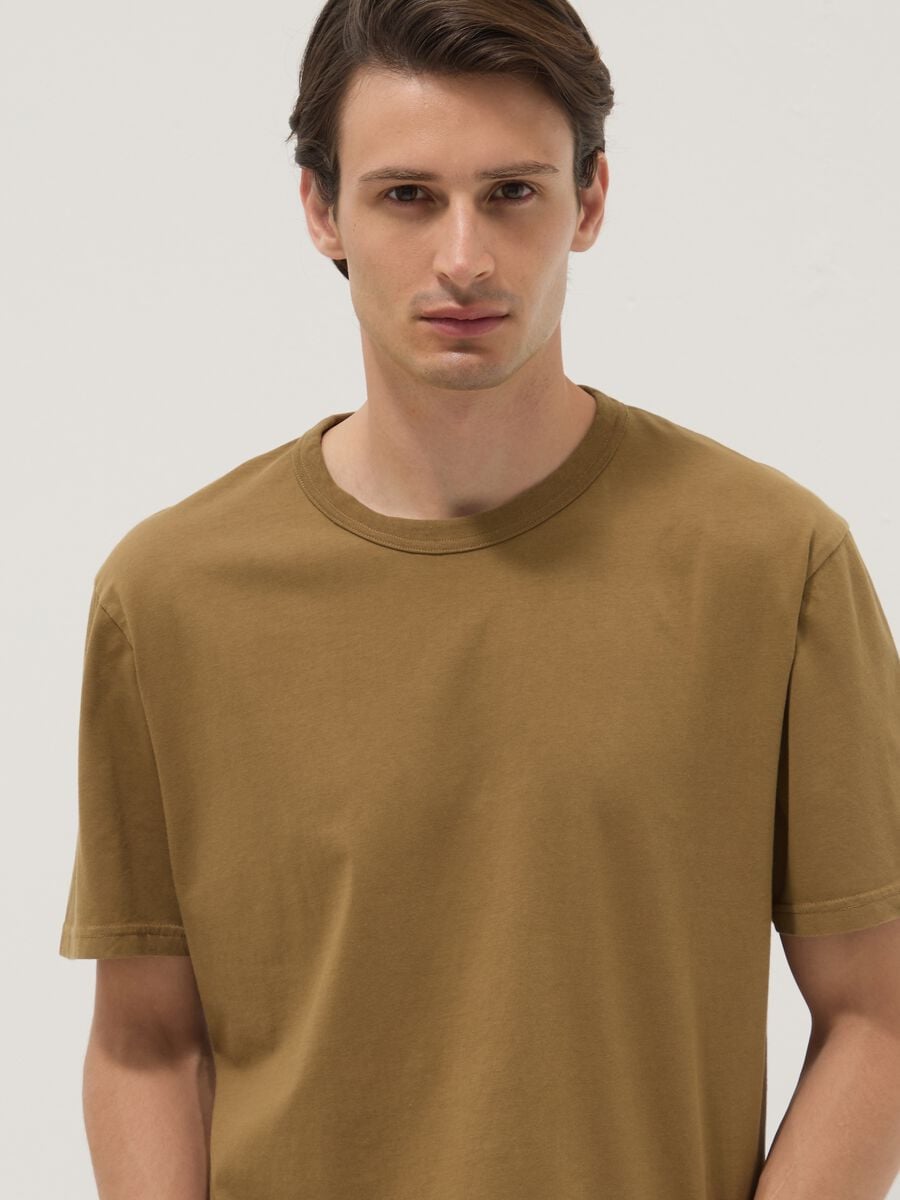 Brown pure cotton relaxed-fit T-shirt_2