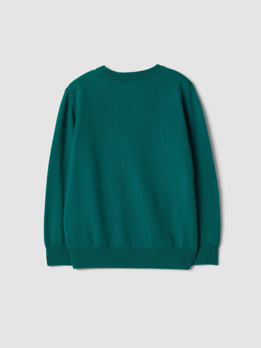 Maglia verde in pura lana a maniche lunghe regular fit_2