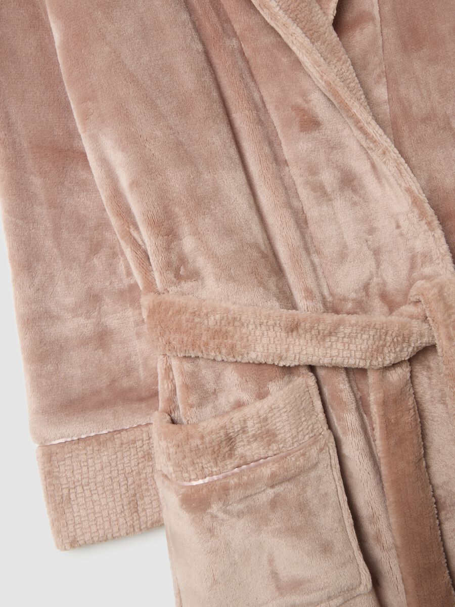Pink robe with belt and pockets_5