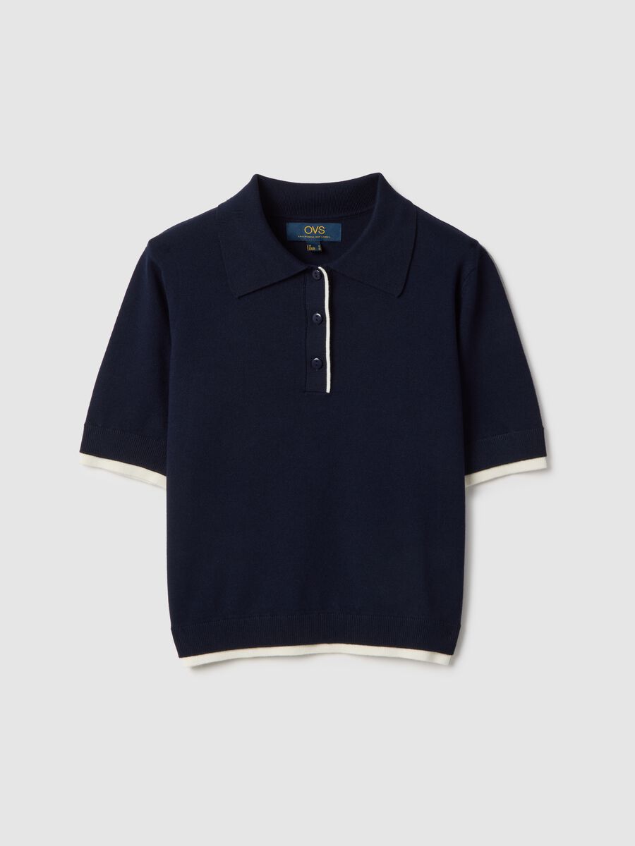 Blue regular fit viscose blend polo_4