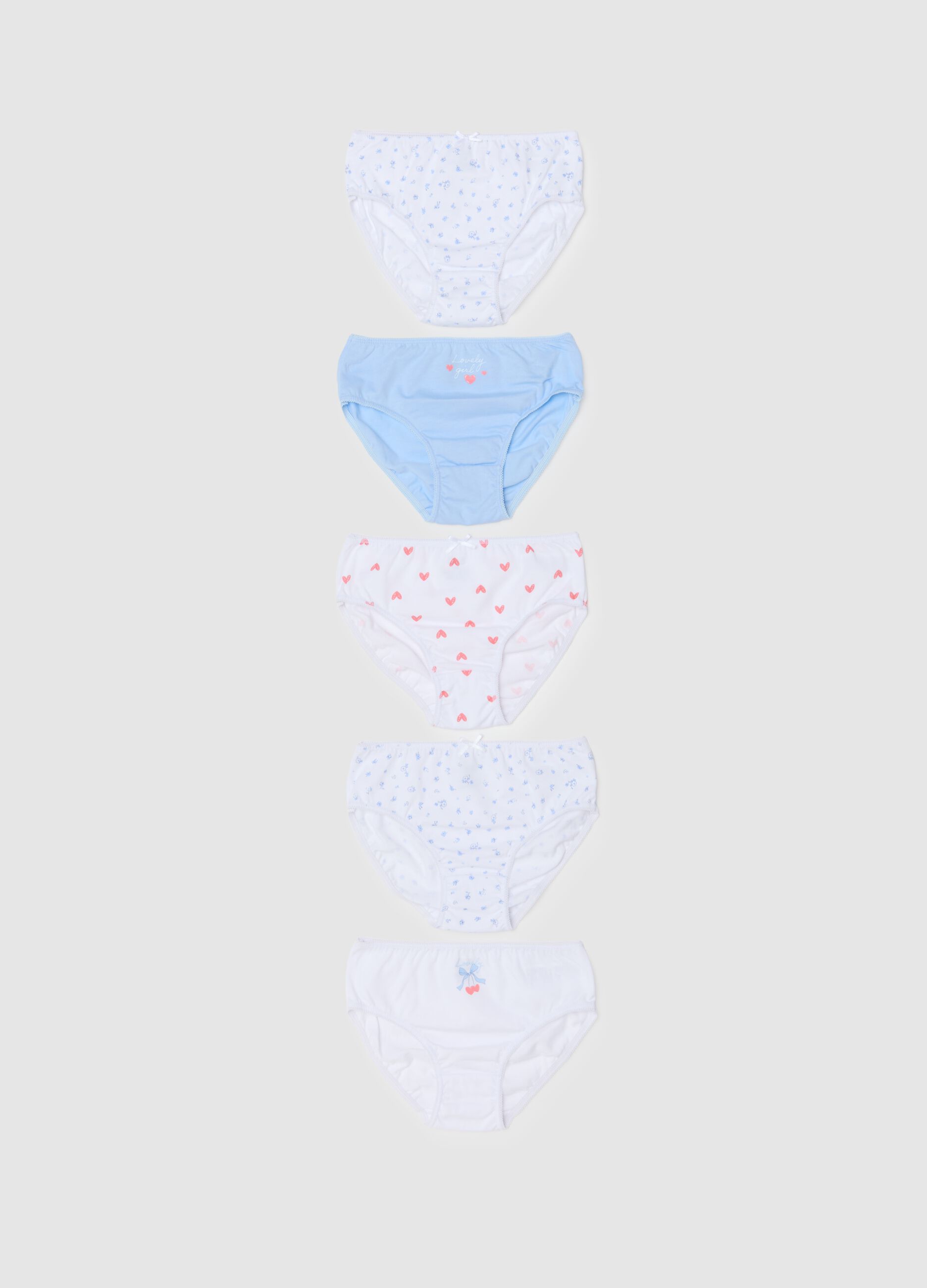 Multipack of multicolour girl's briefs in pure cotton regular fit