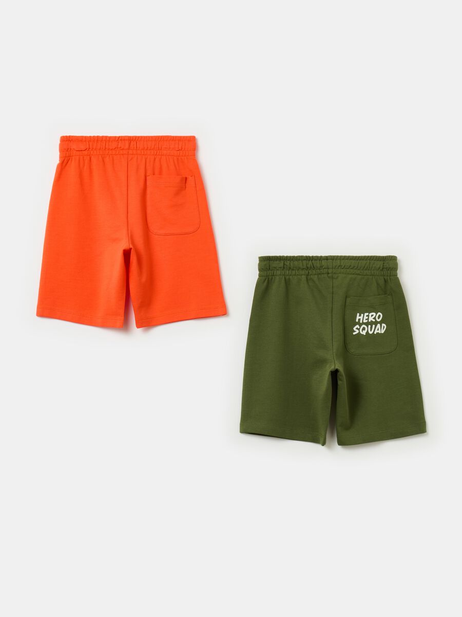 Two-pack fleece Bermuda shorts with drawstring_1