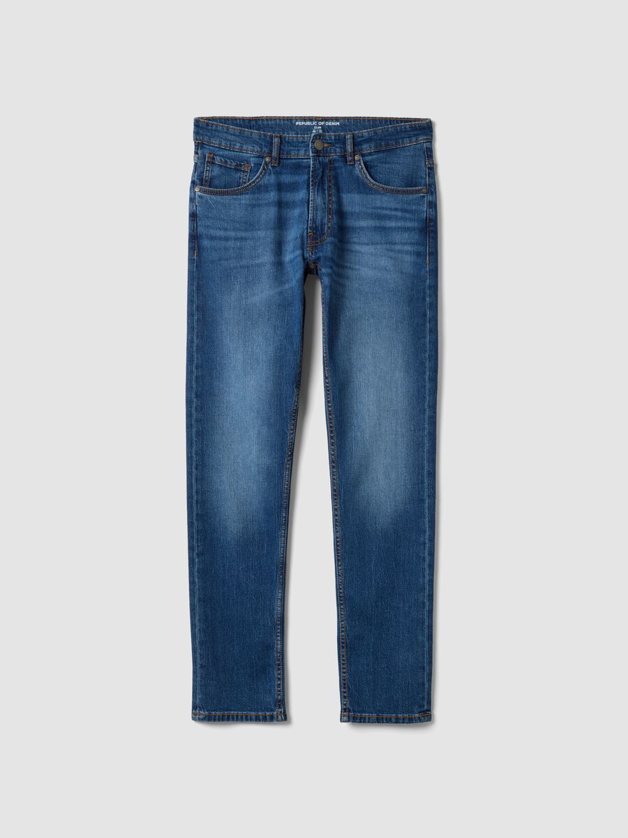 Slim Fit Blue Stretch Cotton Jeans_4