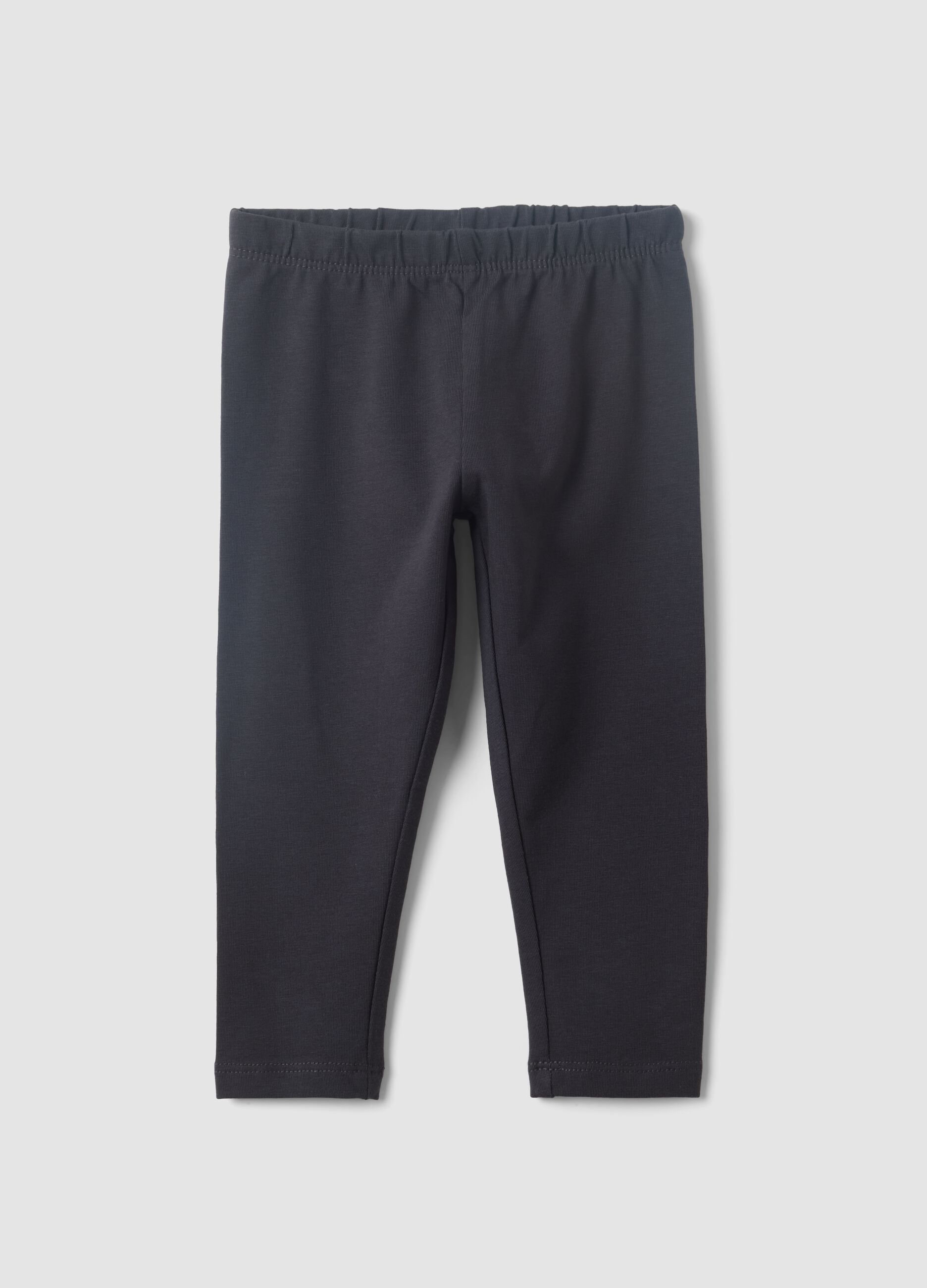 Schwarze Slim-Fit-Leggings aus Bio-Baumwollmix f&uuml;r M&auml;dchen