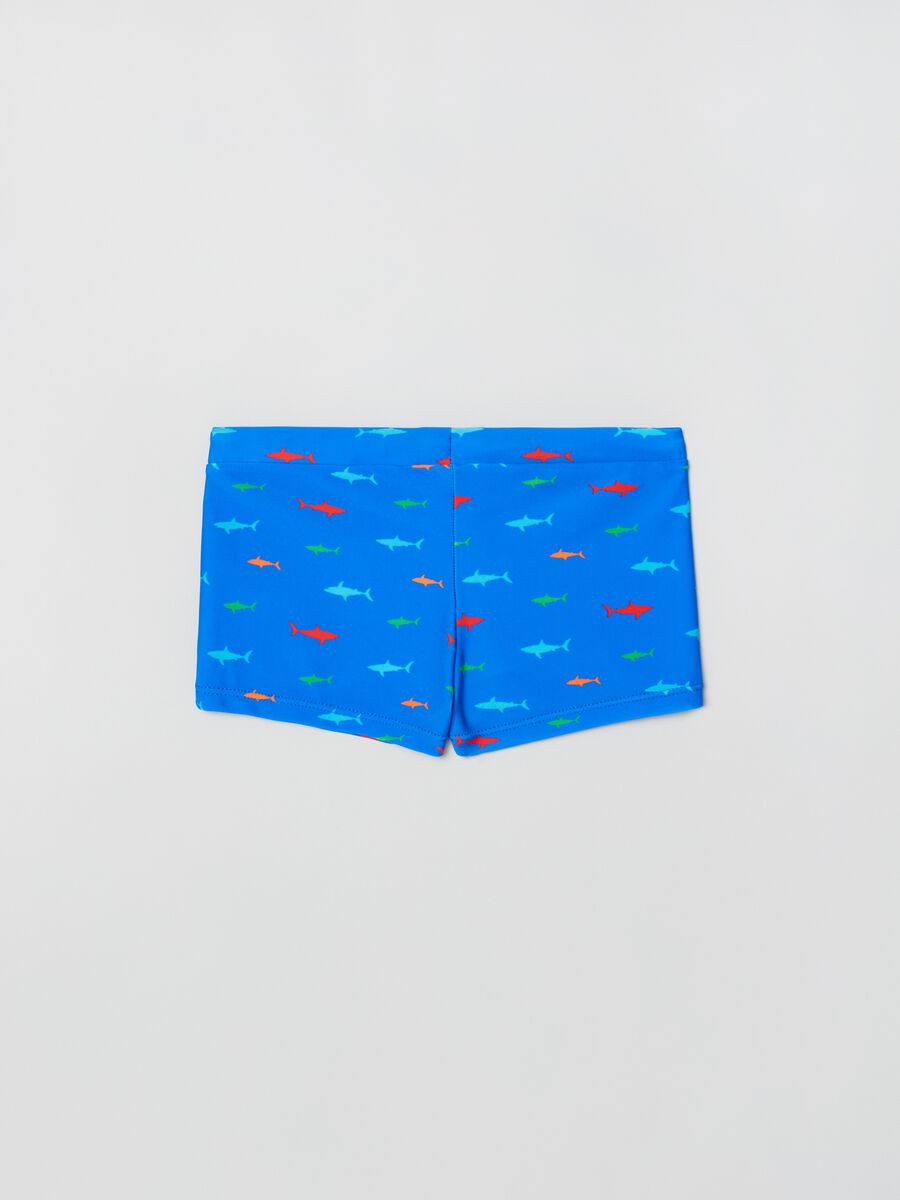 Swimming trunks with sharks print_1